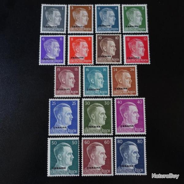 SERIE DE TIMBRES POSTE OCCUPATION ALLEMANDE EN UKRAINE NEUF** 1942
