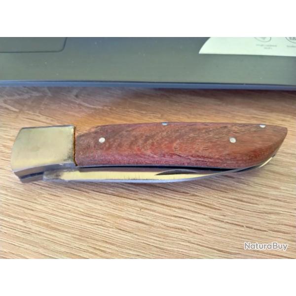 Couteau de poche manche bois olivier total 20cm