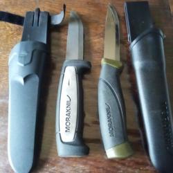 Lot de deux couteaux morakniv ; 1 couteau mora companion et 1 robust