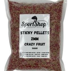 SPORTSHOP STICKY PELLETS 2MM CRAZY FRUIT 500GR SPORTSHOP