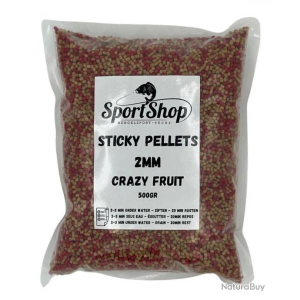 SPORTSHOP STICKY PELLETS 2MM CRAZY FRUIT 500GR SPORTSHOP