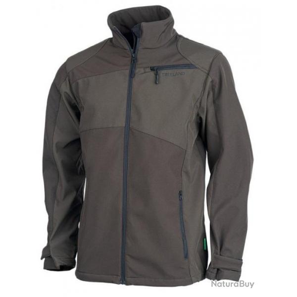 Veste outdoor Softshell kaki TREELAND