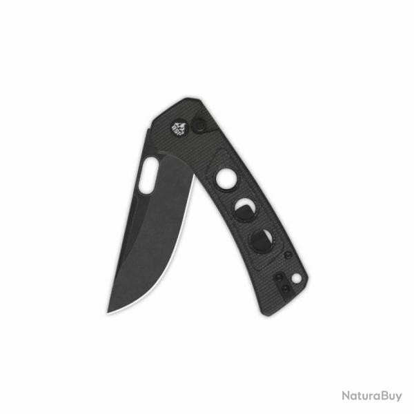 Couteau QSP Unicorn Dark Brown Manche Micarta Lame Acier 14C28N BLK IKBS Button Lock Clip QS156A2