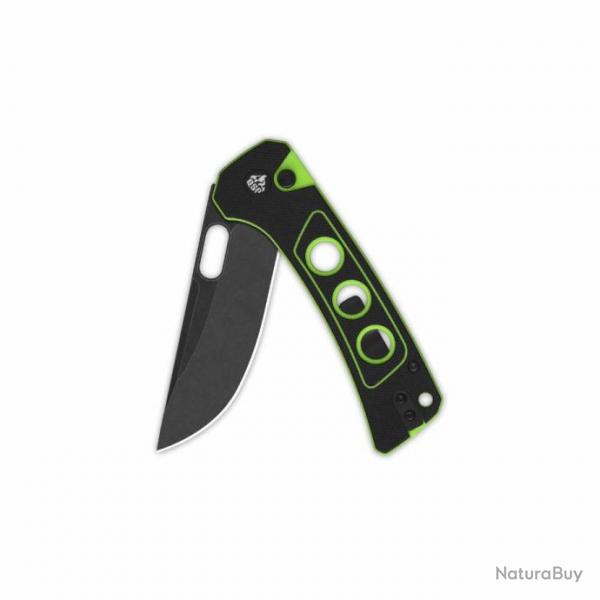 Couteau QSP Unicorn Black Neon Manche G10 Lame Acier 14C28N BLK IKBS Button Lock Clip QS156C2