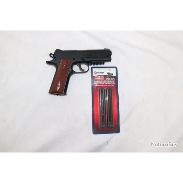 Pack pistolet Crosman 1911BB + 2 chargeurs capacit 20 coups 4.5bbs