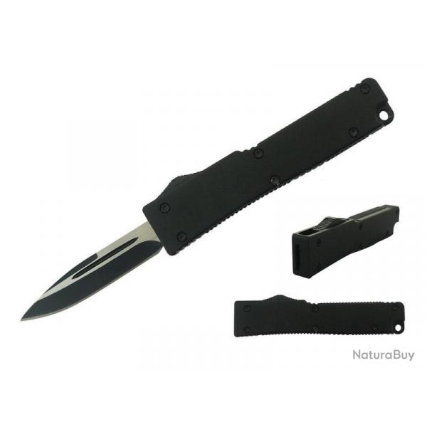 Mini couteau jectable, Couleur noir, Lame simple tranchant