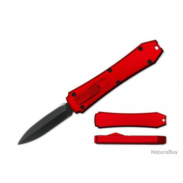 Mini couteau jectable, Couleur rouge, Lame double tranchant