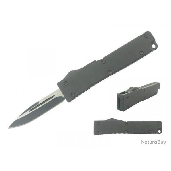 Mini couteau jectable, Couleur gris, Lame simple tranchant