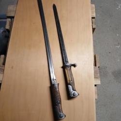 Lot de 2 baionnettes allemandes 98 - remontage et restauration -