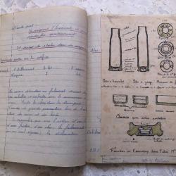 1942 cahier instruction Stage ARTIFICIER BASE AERIENNE CASABLANCA MAROC, bombe aérienne fusée guerre