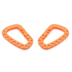 Mousqueton tactique orange x2