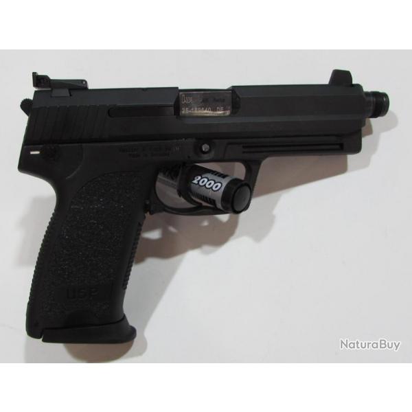 PISTOLET SEMI AUTOMATIQUE HK USP Tactical filete, cal 45 arme de demonstration