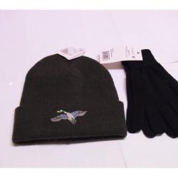 1 bonnet motif colvert + 1 paire de  gant