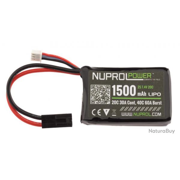 Airsoft - Batterie micro Li-Po 7.4V - 1500 mAh 20C tamiya | Nuprol (0000 0822)