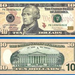 Usa 10 Dollars 2017 A Neuf Mint Dallas K11 Suffixe B Us United States Billet Dollar Hamilton