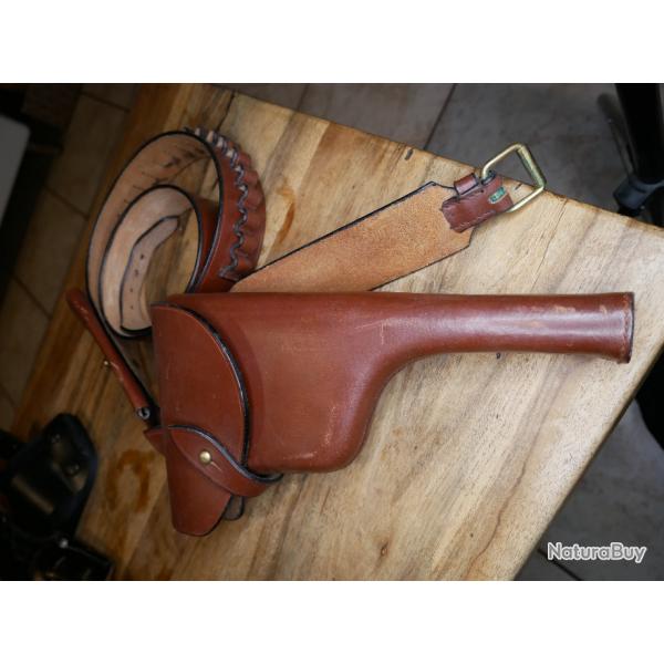 Holster pour MAUSER C96 avec bandoulire porte cartouches intgre superbe fabrication