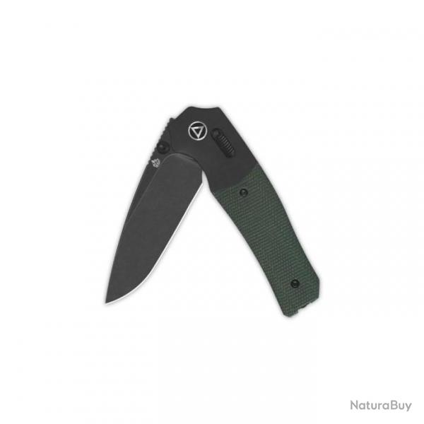 Couteau QSP Vault Green Manche Micarta/Alu Lame Acier 14C28N BLK IKBS Crossbar Lock Clip QS157B2