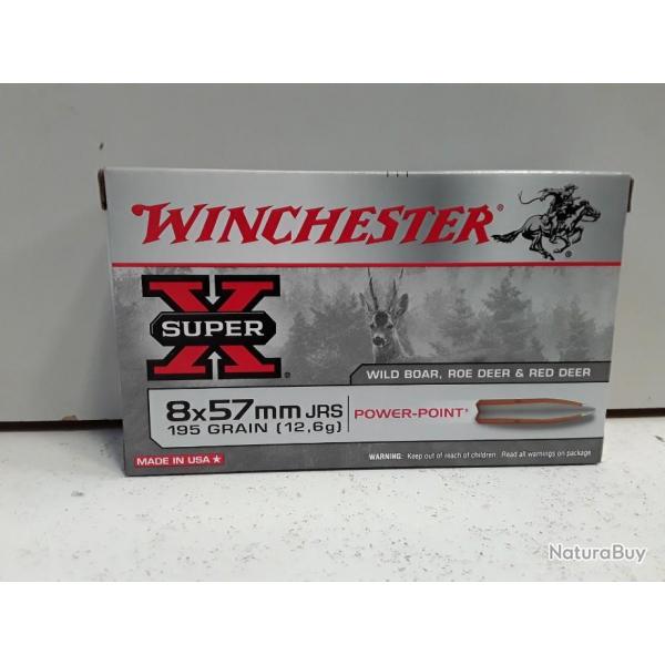 7135 BOITE 20 BALLES WINCHESTER X SUPER 8X57JRS 195  GRAINS NEUF