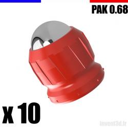 10 x Cal. 0.68 pour PAK Bille 12mm - Gomme Cogne - Rouge