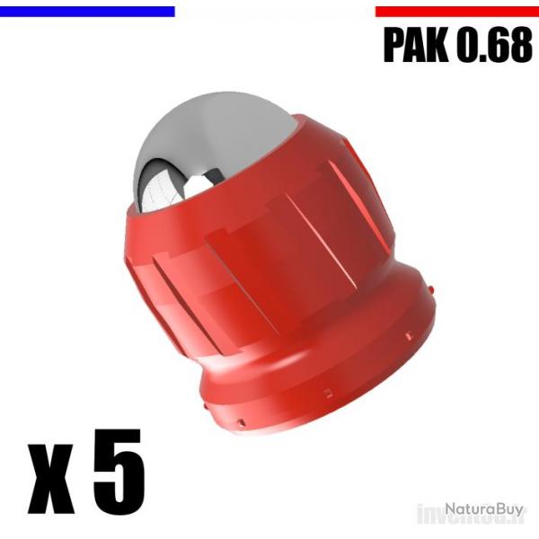 5 x Cal. 0.68 pour PAK Bille 12mm - Gomme Cogne - Rouge