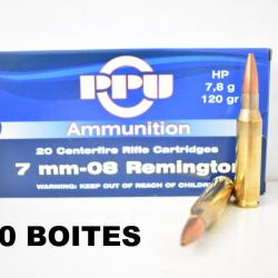 10 Boites de Balles Partizan 7-08 Remington HP 120gr