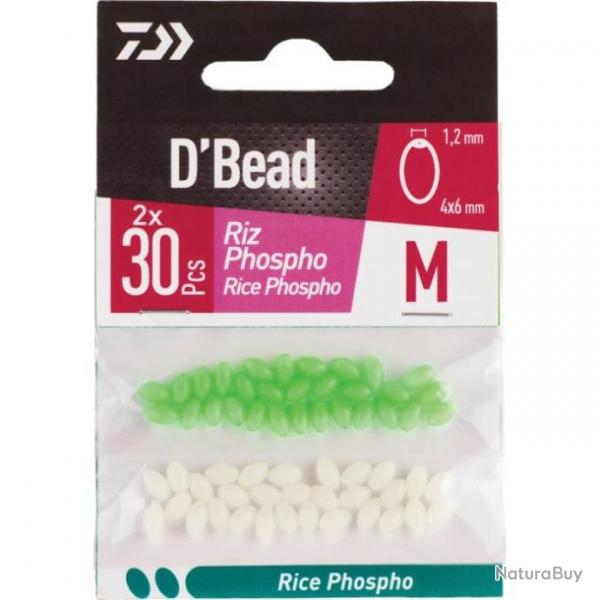 Combo blanc et vert Perles Phospho Daiwa D'Bead S - M