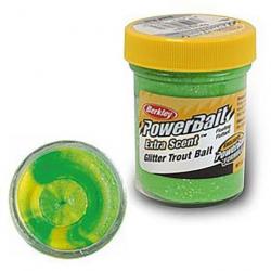 Pâte à truite Berkley PowerBait Select Glitter Trout Bait Black Orang - Spring green