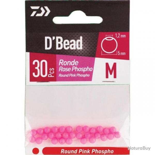 Perles rondes Daiwa D'Bead - L / Rose / Phospho