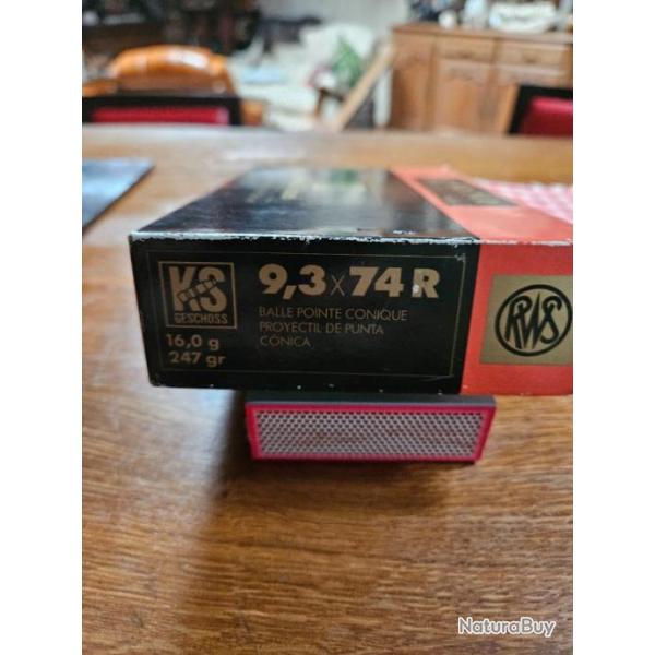 Munitions RWS rws ks 247gr 16grammes calibre 9.374R