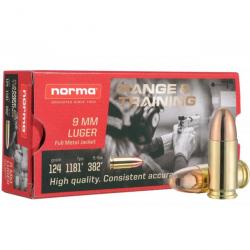 Vente flash ! - Munition Norma FMJ 8g 124gr - Cal. 9mm Luger x5 boites