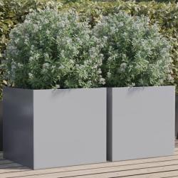 Jardinières 2 pcs argenté 49x47x46 cm acier galvanisé