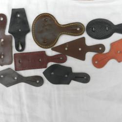 lot de 9 cuirs pour insignes militaires régimentaires français