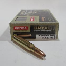 1 boite de 20 cartouche Norma , Oryx, 230 grains calibre 338 Winchester Magnum
