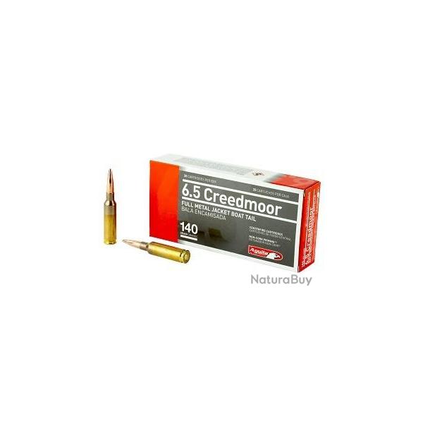 20 munitions AGUILA 6,5 creedmoor FMJBT 140 grains