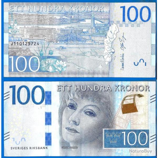 Suede 100 Couronnes 2016 Billet Garbo Greta Kronor Sveriges Sweden