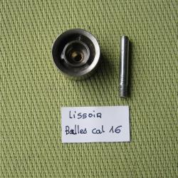 Rare...  Lissoir  acier pour balles type Brenneke cal 16  avec  sa  tige pour mandrin  de  perceuse