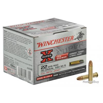 CARTOUCHES WINCHESTER SUPER X CAL 22 WIN MAG 40 GRAINS X150 - Balles ...