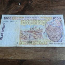 billet 1000 francs état de  l afrique de l ouest