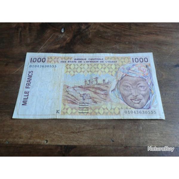 billet 1000 francs tat de  l afrique de l ouest