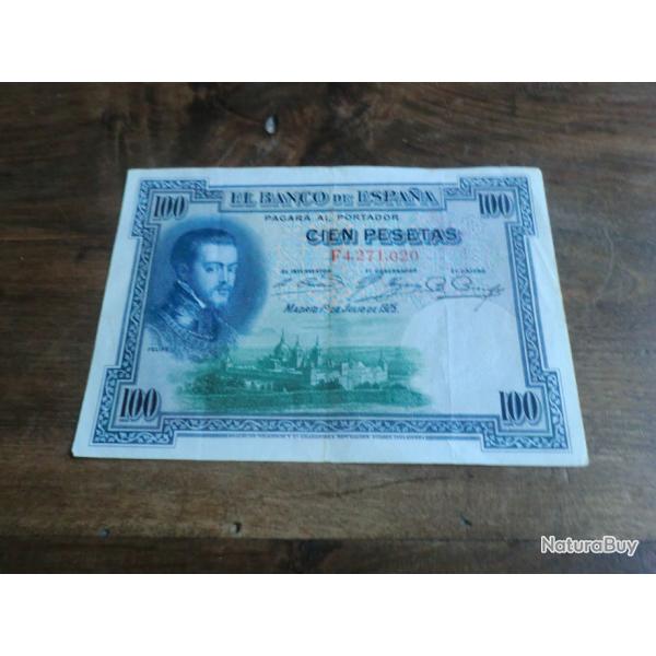 billet 100 pesetas  1925