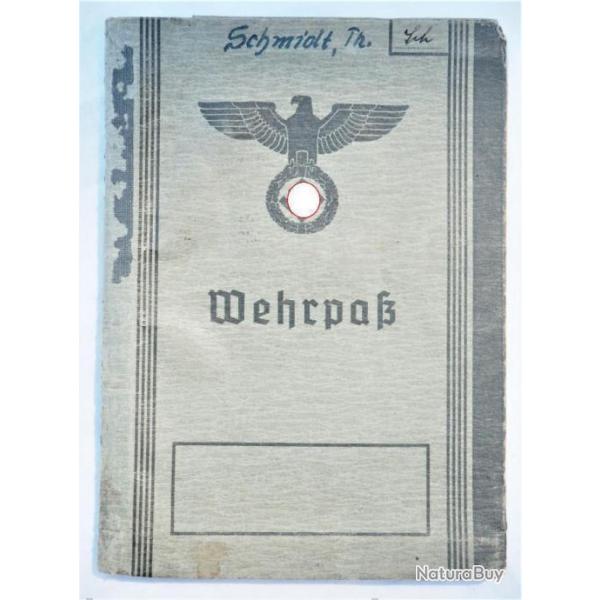 livret WEHRPASS allemand 1940/1945 de THEODOR SCHMIDT WWII