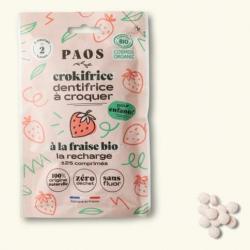 PAOS Recharge dentifrice à croquer BIO - Crokifrice - fraise - 125 comprimés de 30g