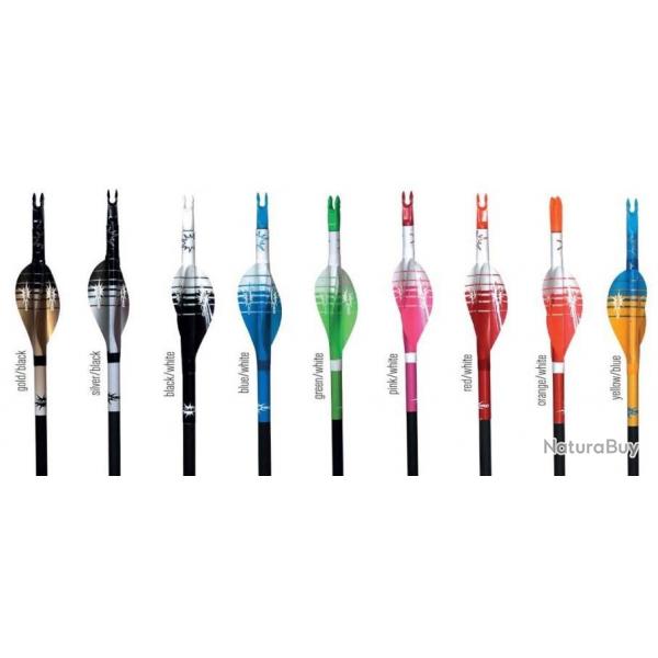 GASPRO - Plumes RECURVE EFFICIENT 1.75" DROITIER (RH) ARGENT ET NOIR