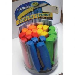 COUTEAU FERMANT FLASHMER LAME 8.5CMS DIFFERENTES COULEURS