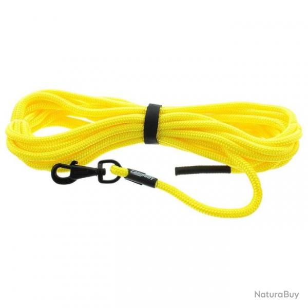 LONGE  RONDE NYLON DIAMETRE 10 10M CANIHUNT JAUNE