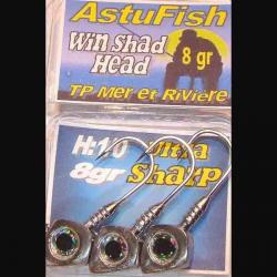 Tête Plombée Astufish Win Shad 1/0 8g