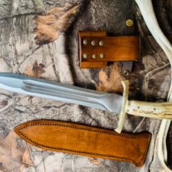 dague de chasse artisanale /bois de cerf 1
