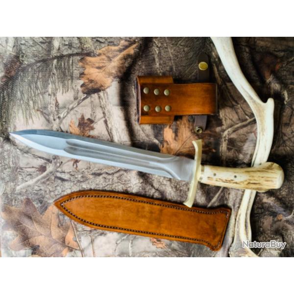 dague de chasse artisanale /bois de cerf 1