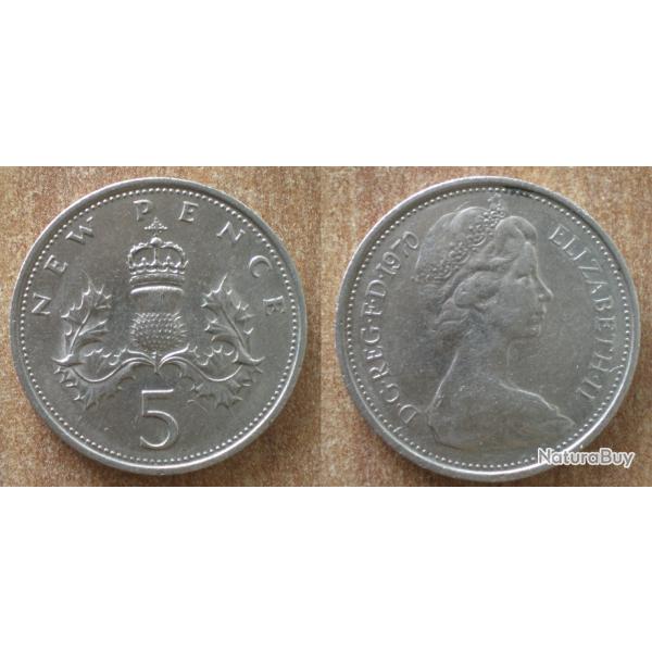 Royaume Uni 5 New Pence 1971 Reine Angleterre Elizabeth 2