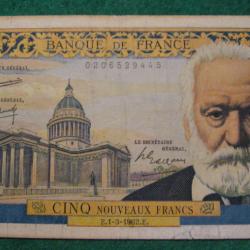 FRANCE billet de  5 NF V.HUGO du 1-3-1962 ttb